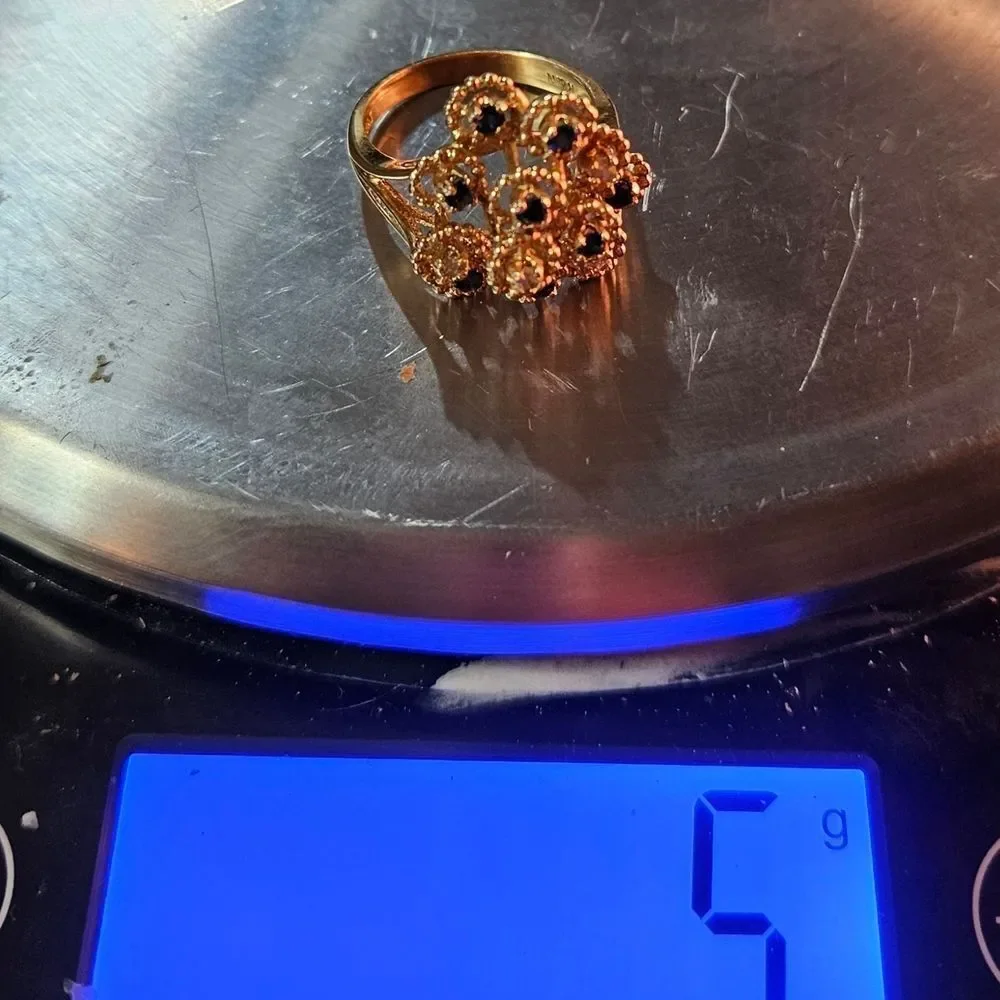 14k Gold Sapphire & Diamond Cocktail Ring